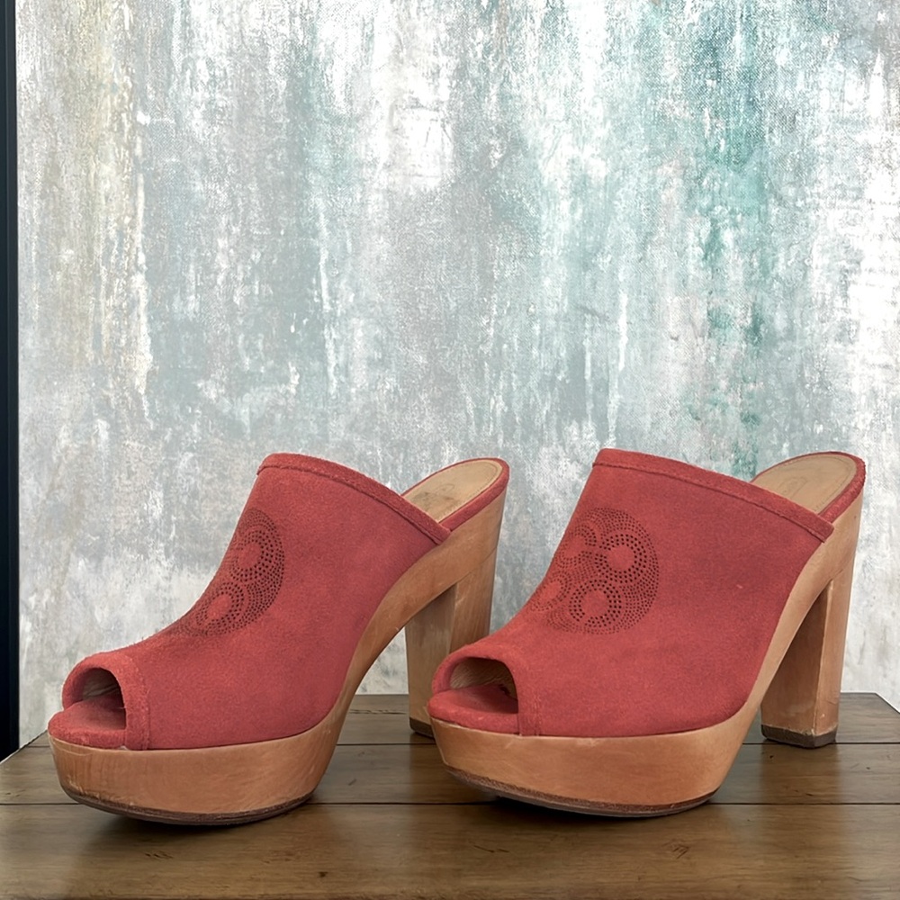 Coach EST. 1941 Suede Platform Mules